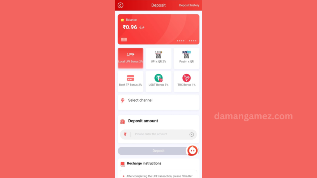 How To Recharge in Daman Games App